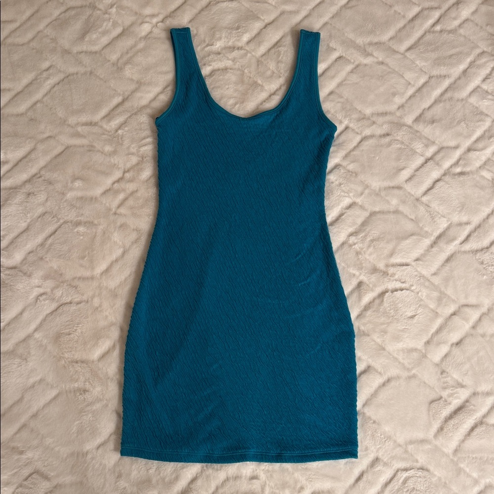 Material Girl Turquoise Textured Dress